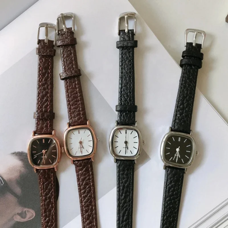 جديد الكورية ريترو كوارتز حزام ساعة للجنسين شخصية بسيطة العصرية زوجين تصميم حفلة طالب نمط ، اكسسوارات الحفلات ساعة ،