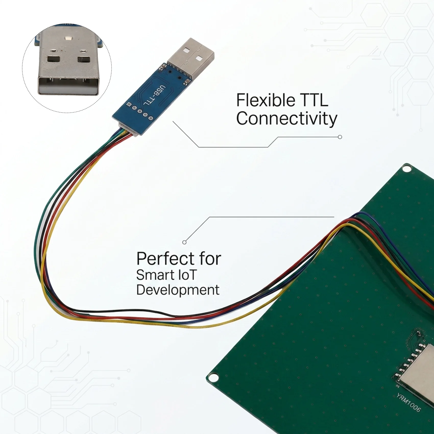 B50B-YRM100 UHF RFID Reader Module TTL Interface 5M Range Integrated RFID Chip 80X120mm For Embedded Handheld Devices