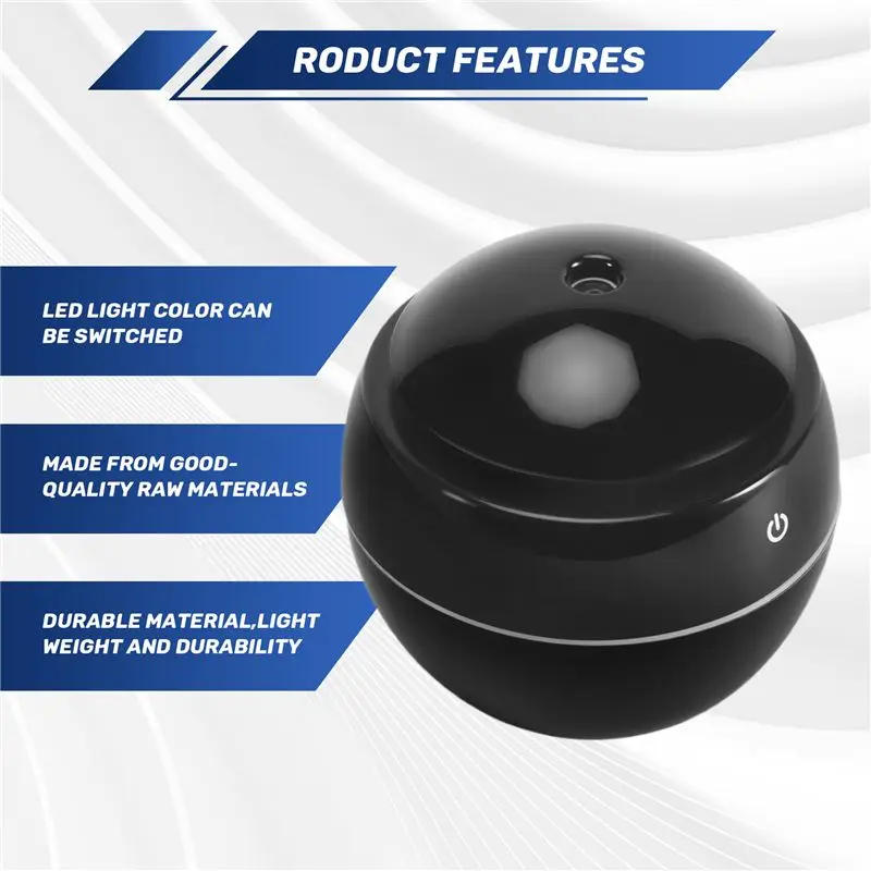 [HOT!A24R】 USB Aroma Diffuser Ultrasonic USB Aroma Diffuser Oil Diffuser Aromatherapy Black