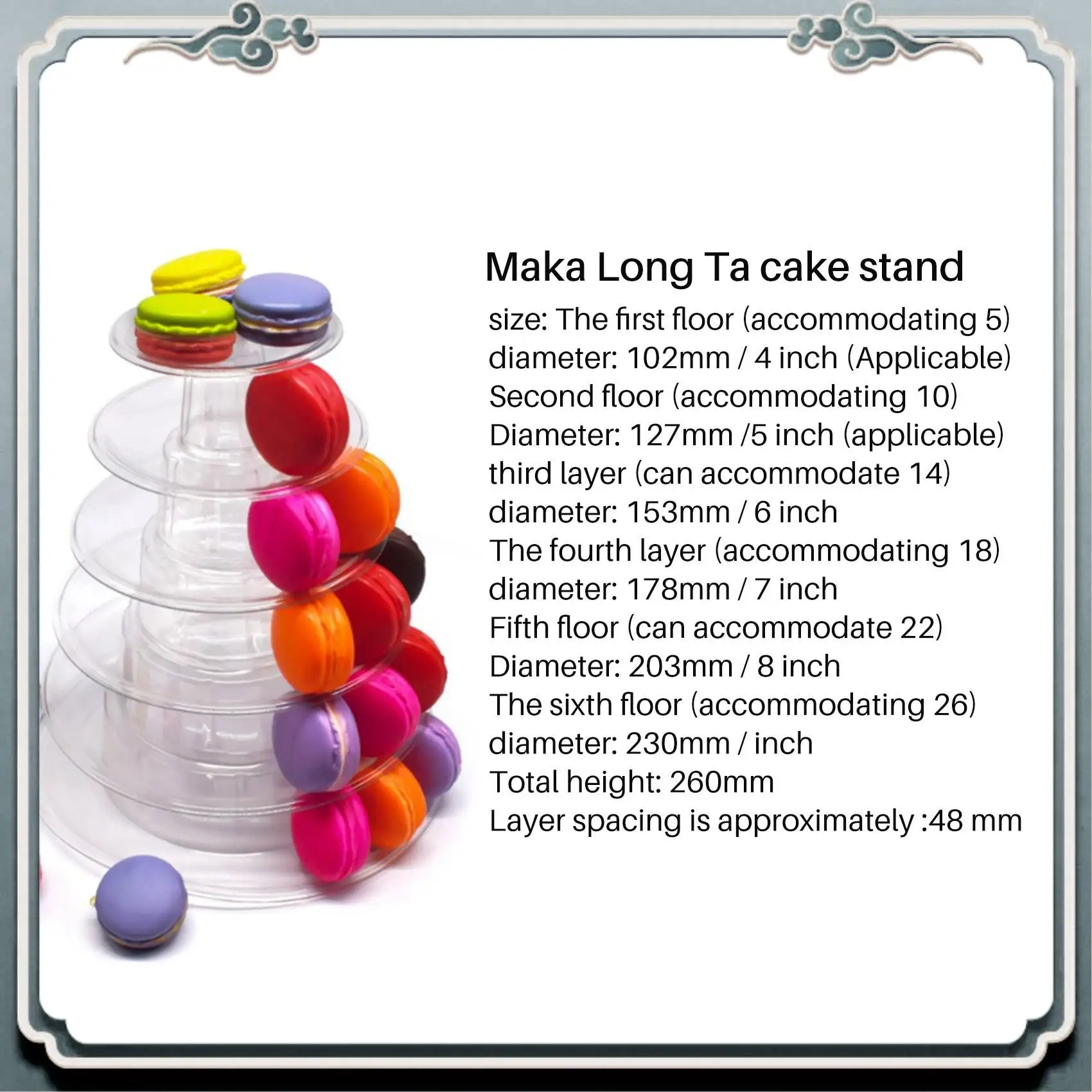 AC76-10 Tier Cupcake Holder Stand,Round Macaron Tower Stand,Clear Cake Display Rack For Wedding Birthday Party Decor