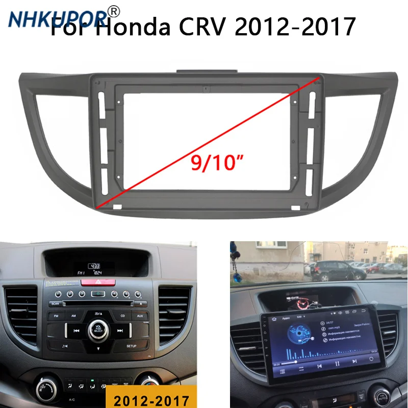 9/10 Inch Car Radio Fascia Frame Kit For Honda CR-V 4th 2012-2017 GPS Navigation Stereo Dash Installation Trim Bezel Panel