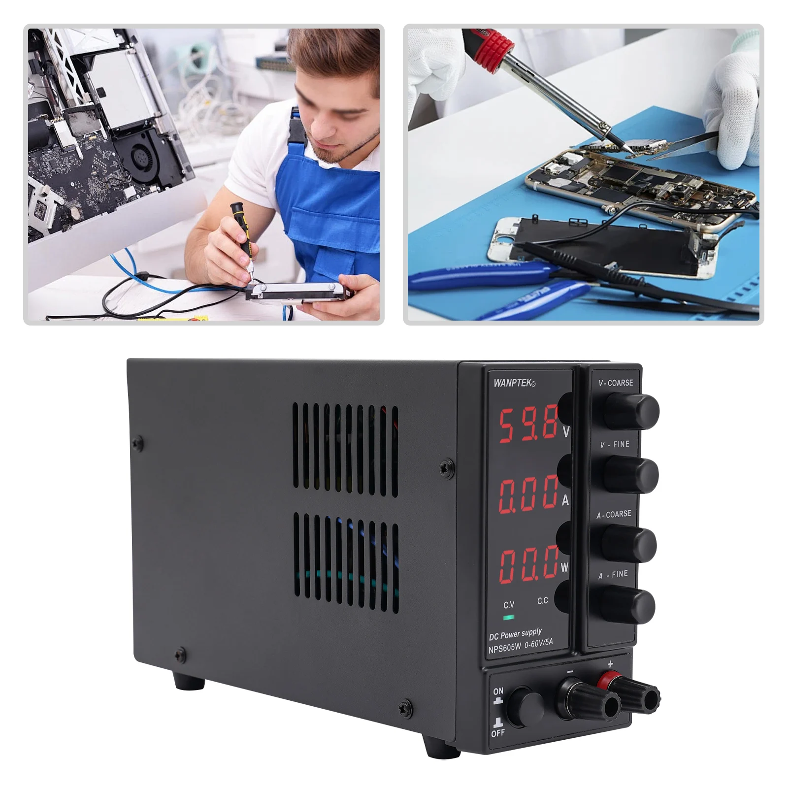 Variable DC Power Supply, 60V 5A Adjustable Switching Regulated DC Bench Power Supply, 300W DC Power Supply Variable