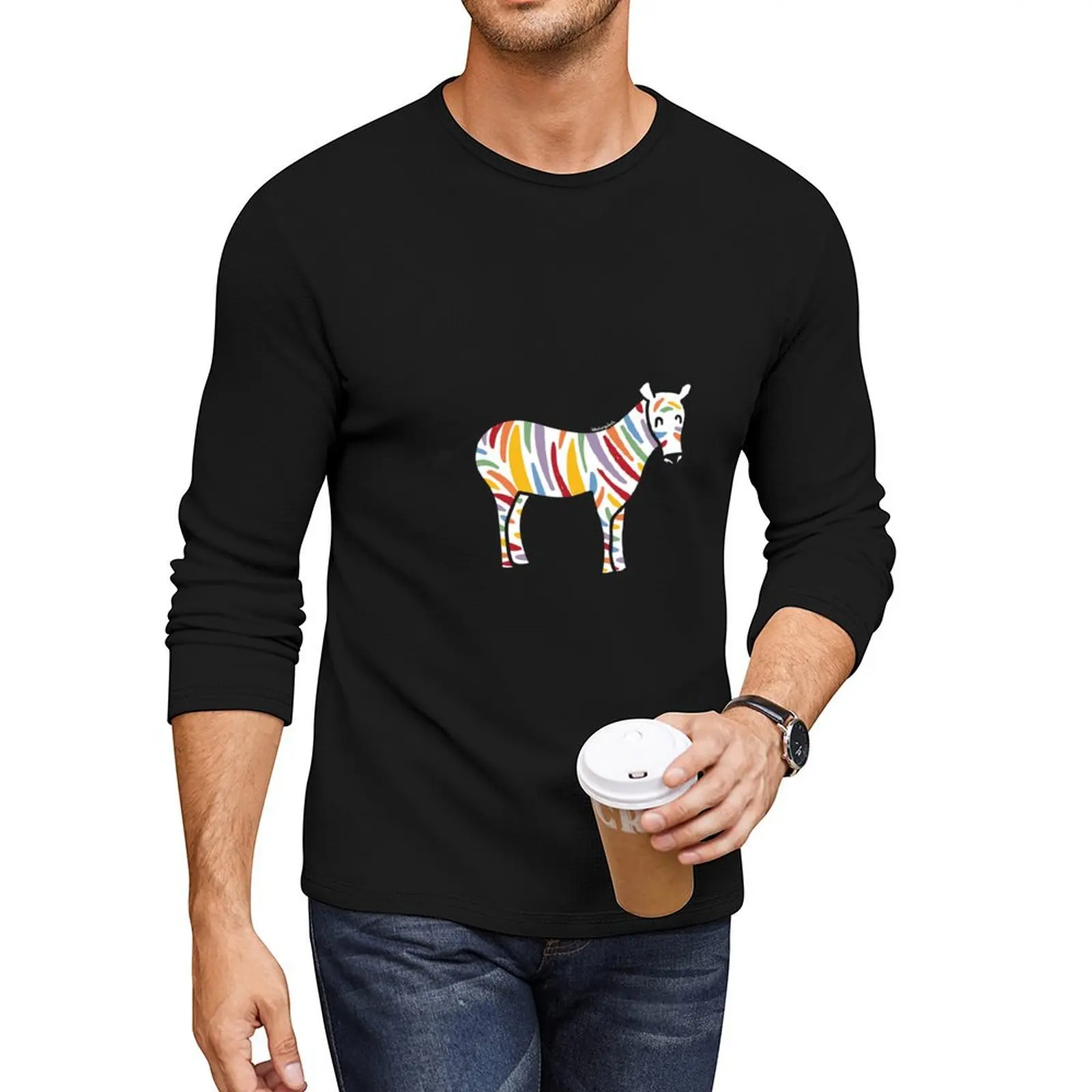 

Funny zebra Long T-Shirt t shirt man hippie clothes mens vintage t shirts