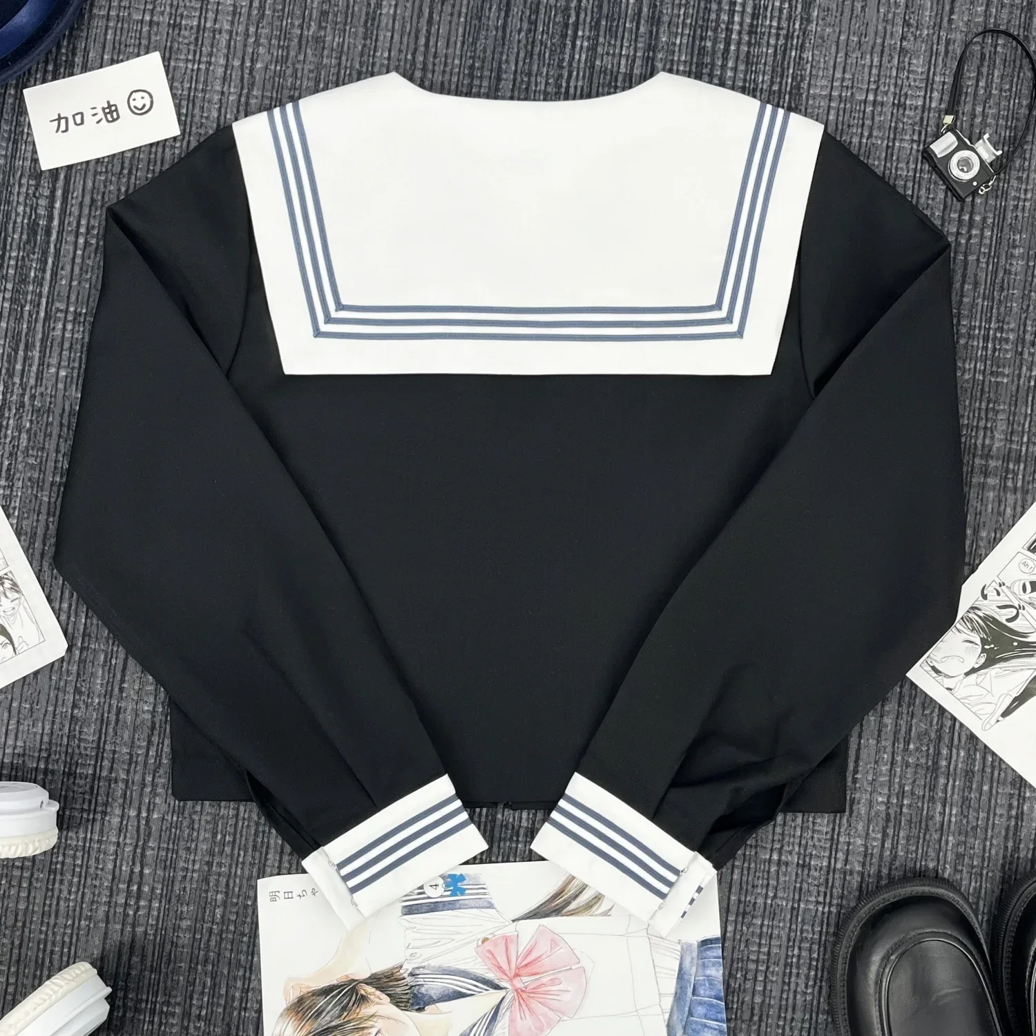 Abito da marinaio giapponese Ragazza carina Uniforme Jk Dark Bad Girl Abito centrale Autunno e inverno Uniforme da studente delle scuole superiori in stile college