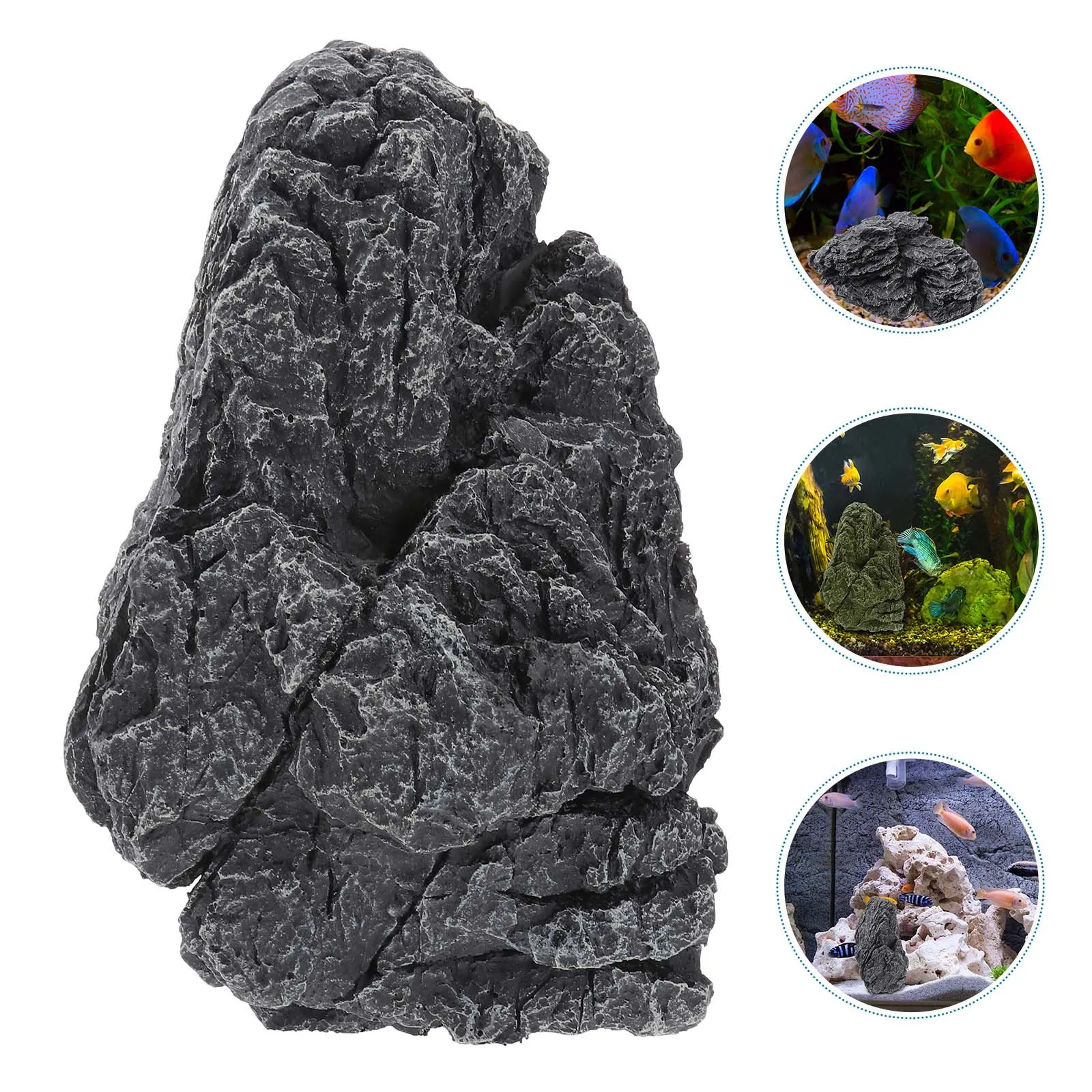 

Aquarium Stone Ornament Realistic Resin Landscaping Decor For Fish Tank Aquatic Habitat Simulation Garden Pets