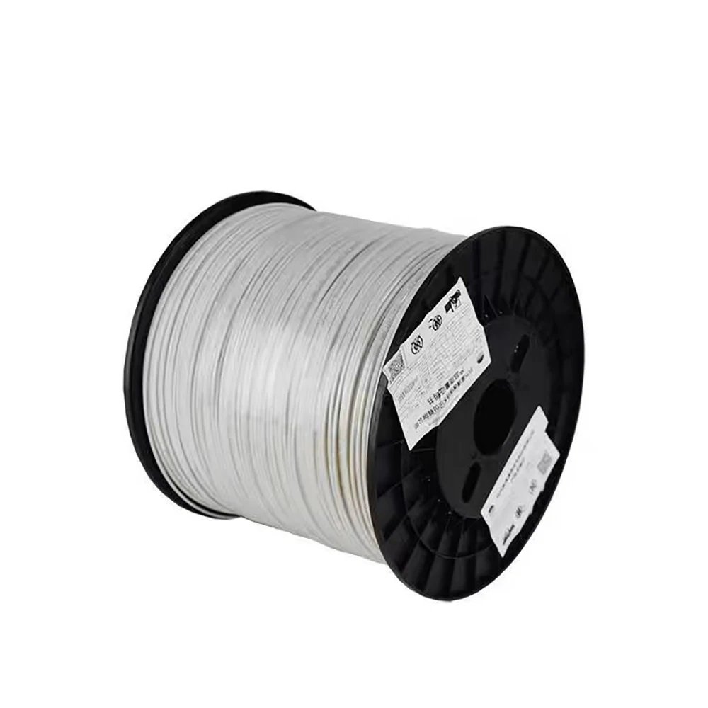 Indoor Singlemode 1 Simplex Fibra Drop 1 Core 1 Roll Optic Drop Cable 1000M FTTH  With Steel Wires One Core Two Fiber Lines