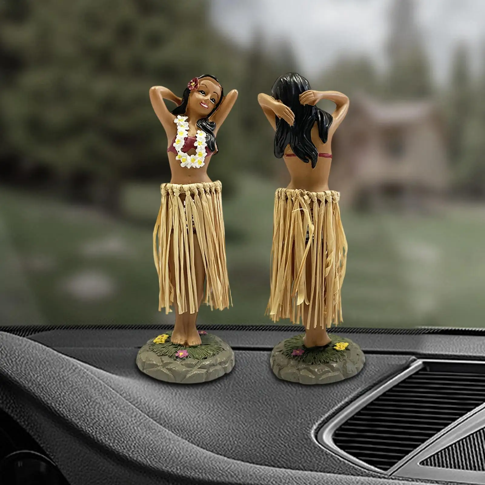 Hawaiian Dancer Car Ornament, Mini Hawaiian Dashboard Doll, Hawaiian HulaGirl Figure, Hawaiian Dancer Decoration, Car Dashboard