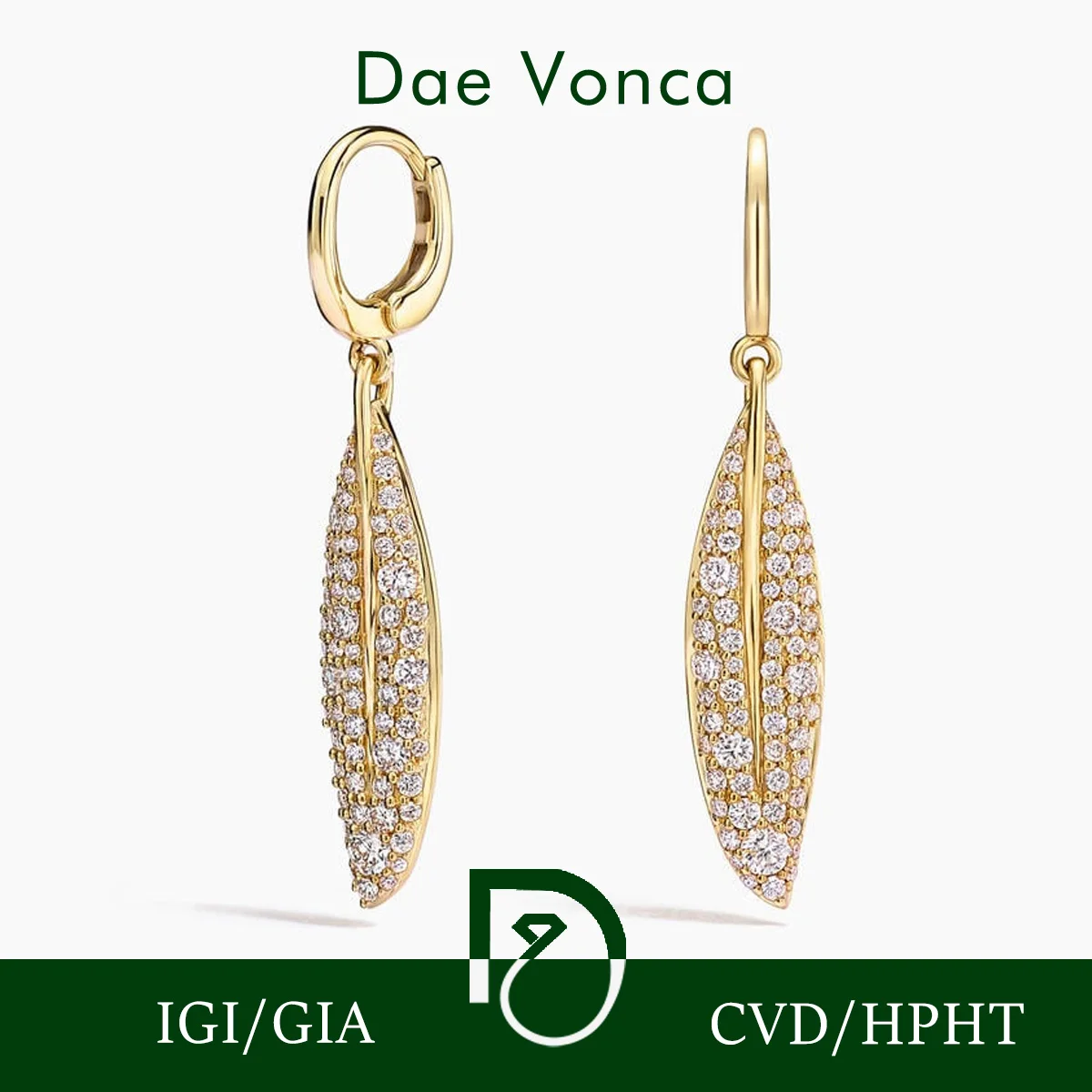 

Серьги-гвоздики из желтого золота 9K/14K/18K в форме оливковой ветви с выращенными в лаборатории бриллиантами, серьги-гвоздики с бриллиантами круглой огранки, подарок для женщин