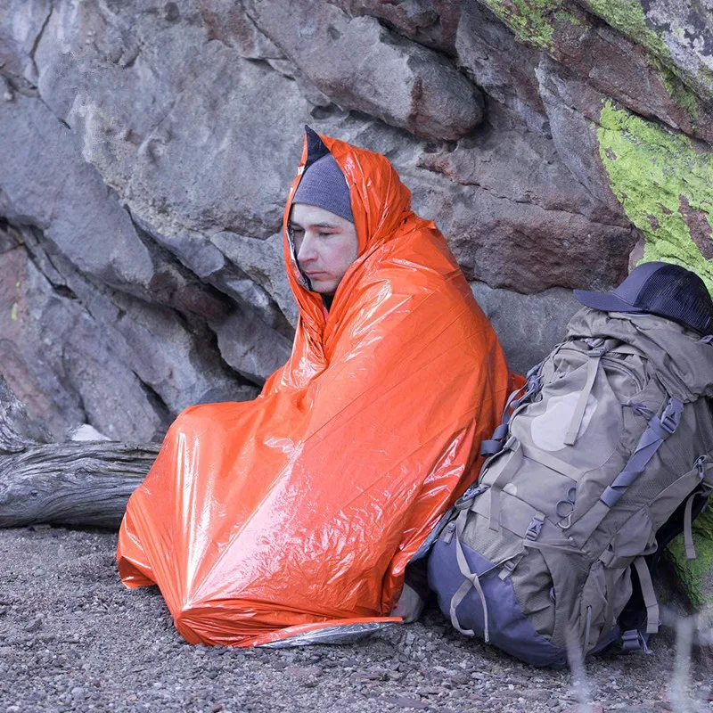 Outdoor Emergency Sleeping Bag Waterproof Insulation Aluminized First Aid Ultralight Survival Thermal Bivy Sack For Camping image 6