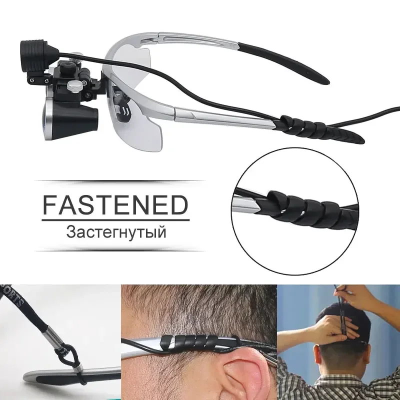 2.5X/3.5X Magnification Binocular Dental Loupe Surgery Surgical Magnifier with Headlight LED Light Operation Loupe Lamp