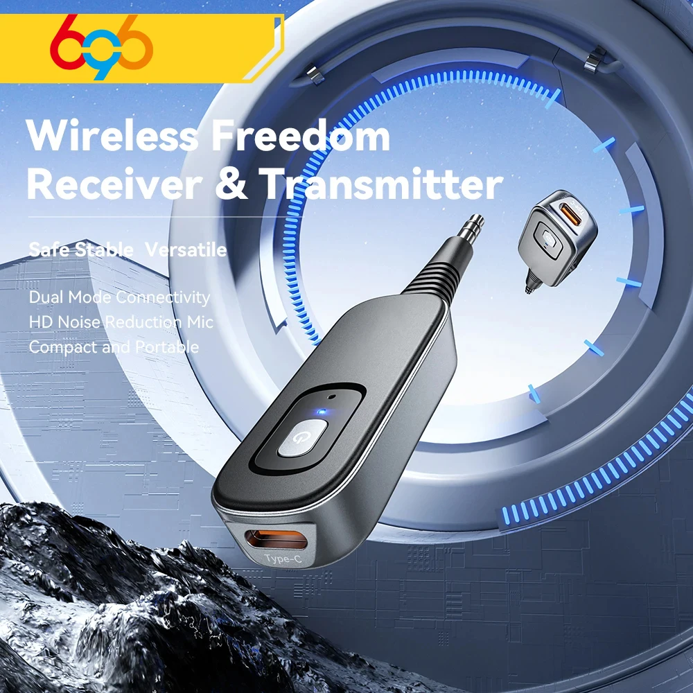New 2-in-1 Blue Tooth Audio Receiver Transmitter 10m Wireless Blue Tooth 5.1 3.5mm AUX Audio Adapter Stereo for Earphones TV Car