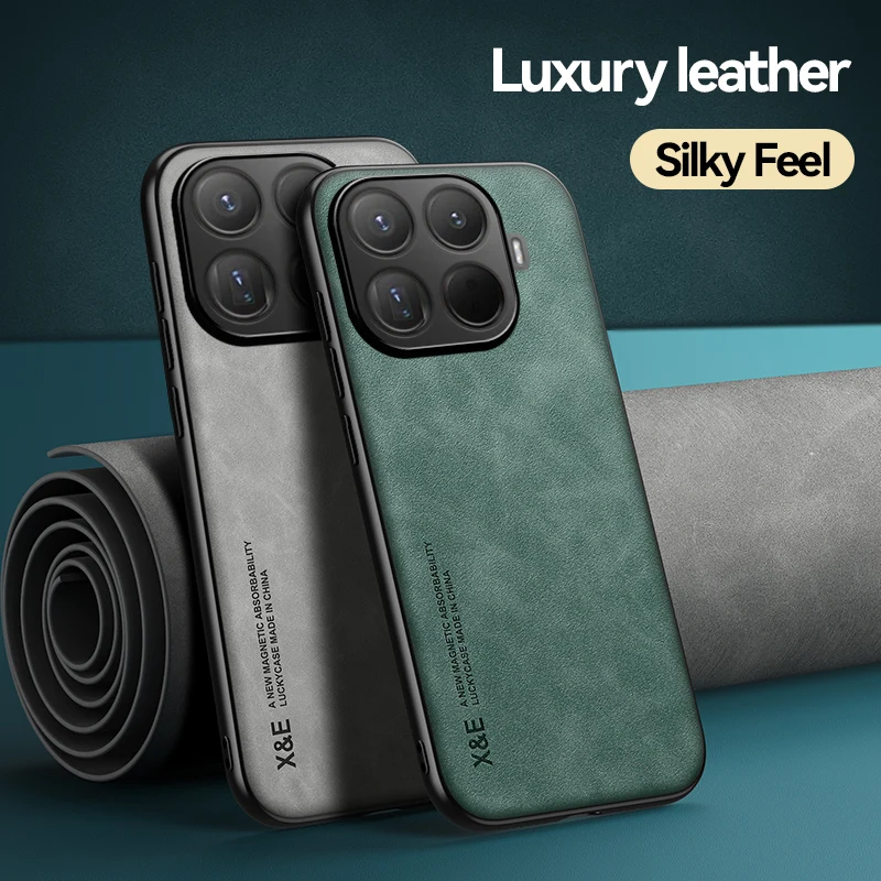 Luxury PU Leather Phone Case For Xiaomi 17 Pro Max 13T 14T 15T Pro Shockproof Soft TPU Back Cover For Xiaomi 13 12 15 Ultra Plus