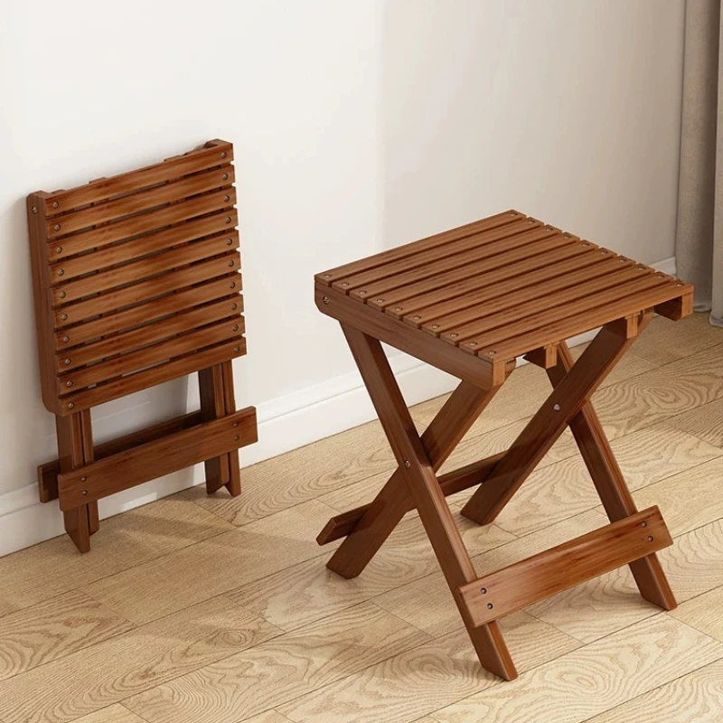 Multifunctional Bamboo Step Stool, Wide Pedal Ladder Chair, Indoor Household Climbing Bench, Safe Stable Standing Ladder Seat