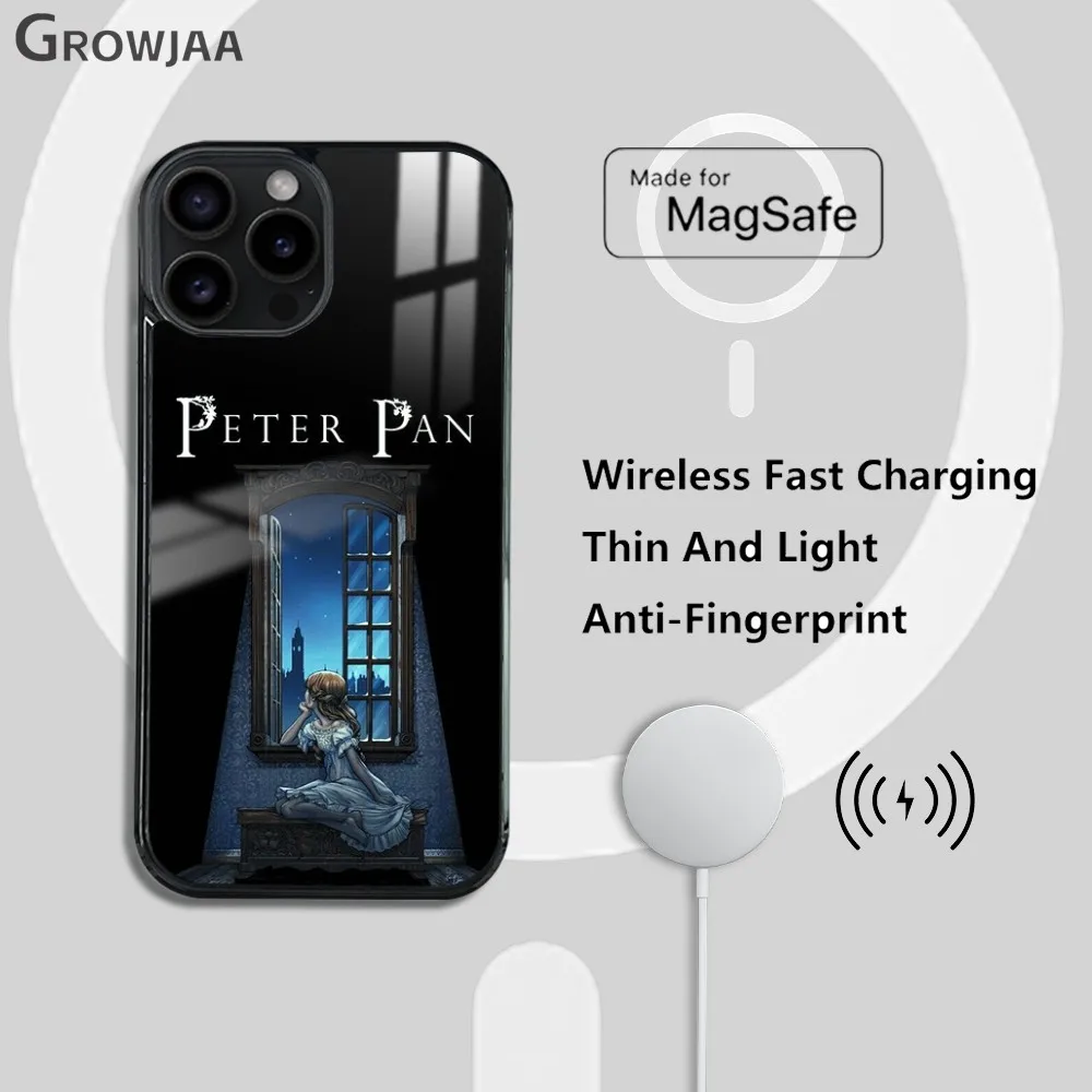 حافظة هاتف مضحكة من P-Peter Pan لهاتف iPhone 16 15 14 13 12 11 Pro Max Plus Mini Magsafe مرآة غطاء مغناطيسي لاسلكي