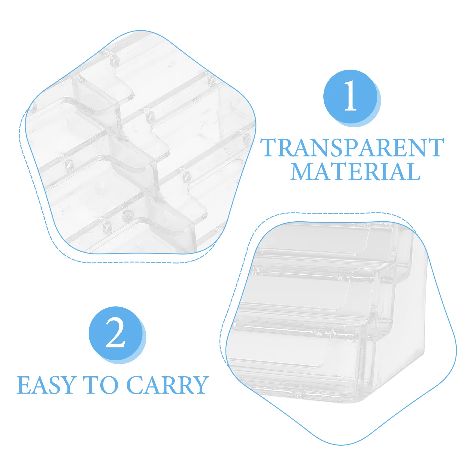 Multi-Layer Acrylic Business Card Holder Transparent Display Rack Office Desk Organizer Business Card Storage Stand for Multiple