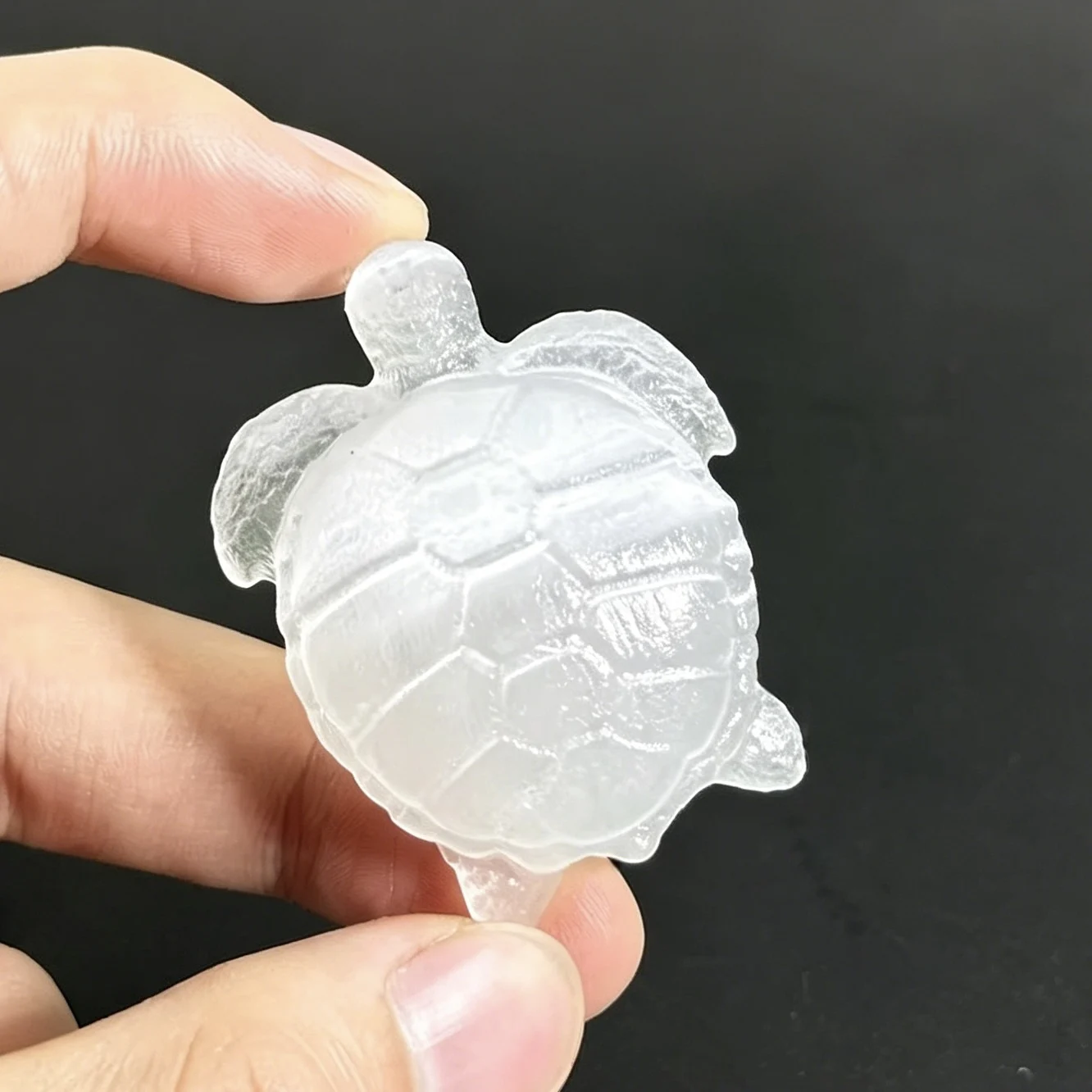 1 pièce - Mini statue de tortue en sélénite, pierre précieuse naturelle - Sculpture artisanale en cristal de gypse blanc, symbole de longévité