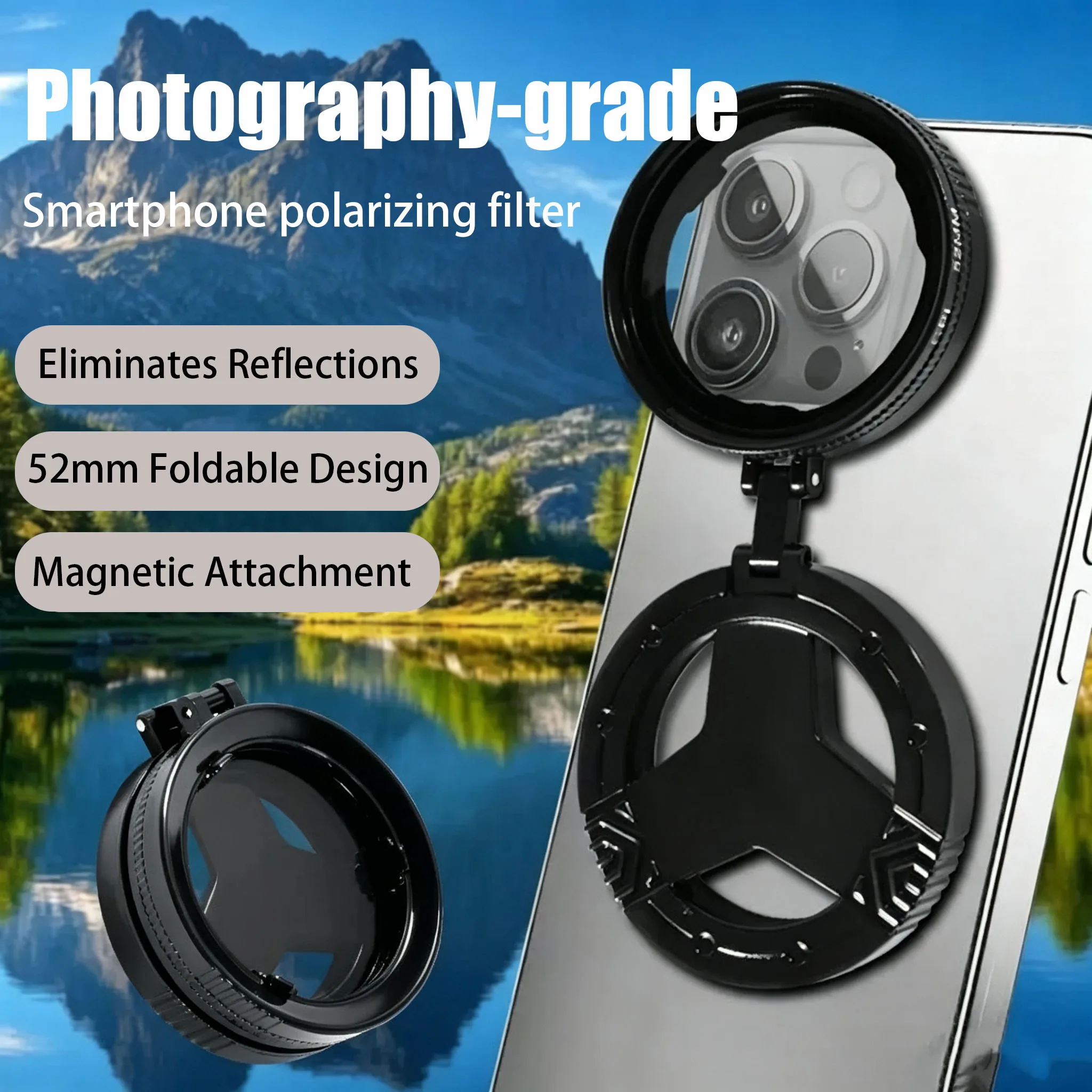 Universal Magnetic CPL Filter Smartphone Circular Polarizer Optical Coating Anti‑Reflection HD Camera Photography Lens Accessory