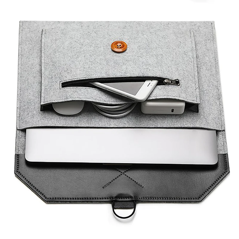 

NEW Soft Business Bag Case for Apple Macbook Air Pro Retina 13 Laptop for Macbook Tablet Bag Light Gray