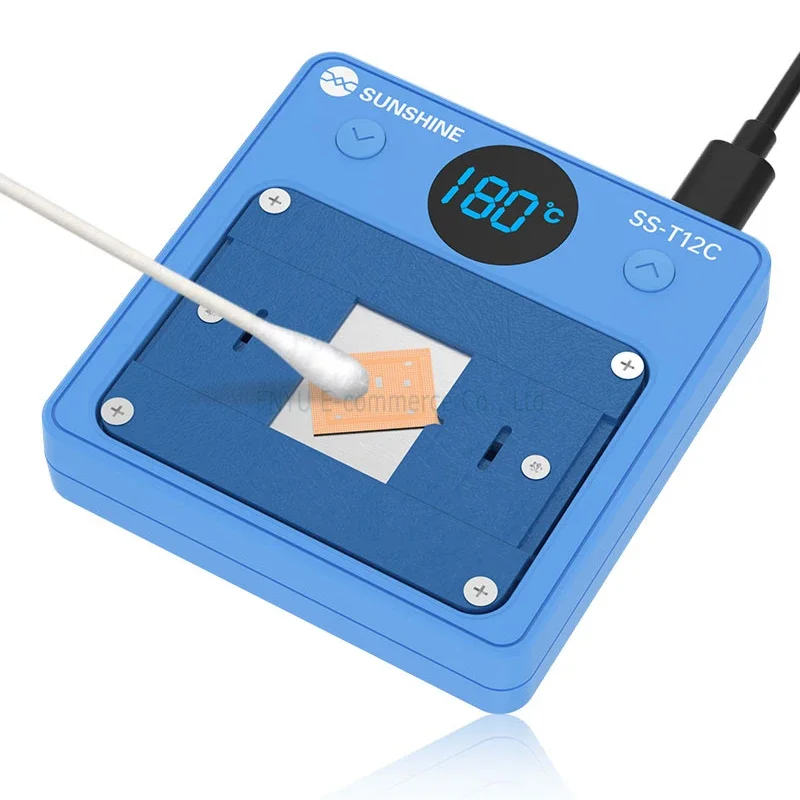 Zonneschijn SS-T12C Ic Chip Verwarming Lijm Remover Snelle Verwarming Voor Cpu Chip Verwijderen Lijm En Tin Intelligente Verwarming Reparatiestation