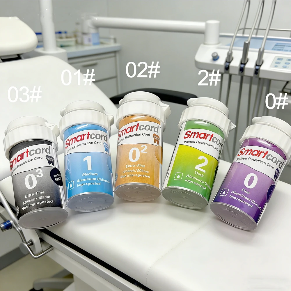 

Knitted Cotton Gingival Retraction Cord Disposable 5 Sizes 00 0 1 2 3 Easy Packing Dentist Use