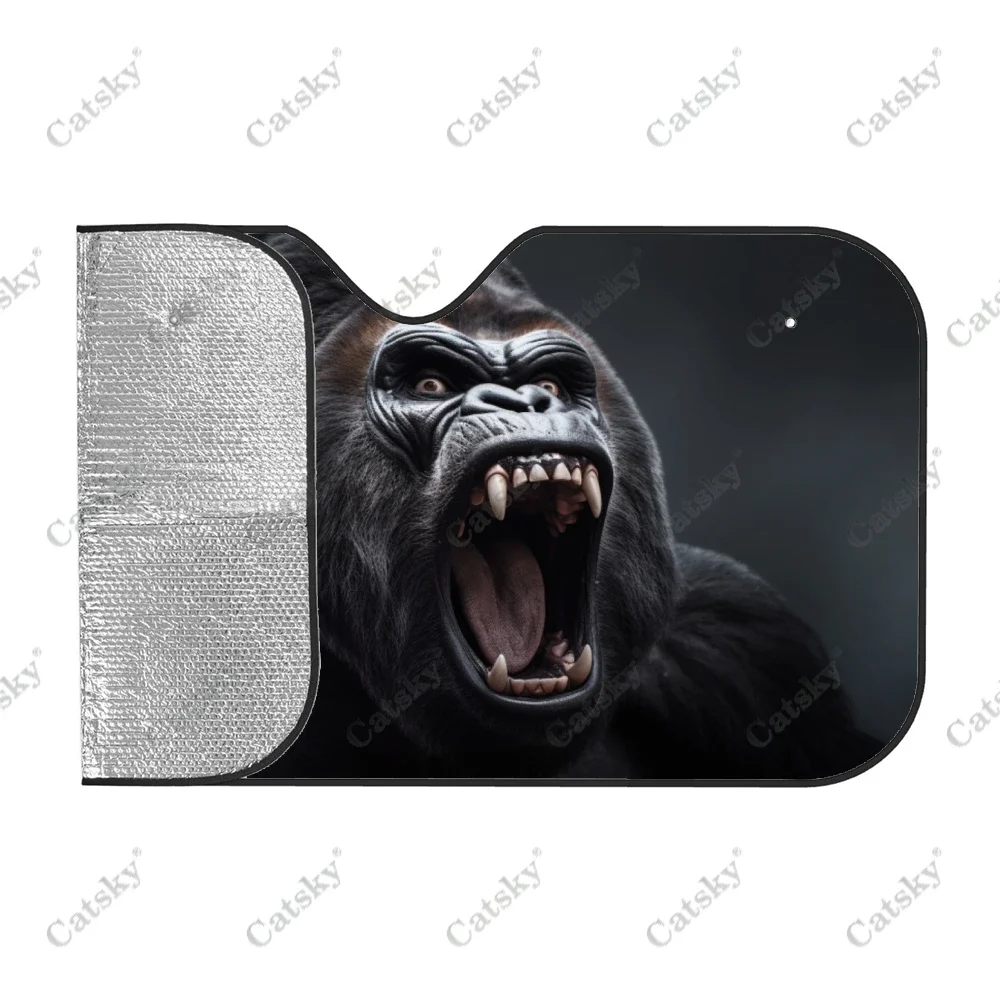 Gorilla Screams in Anger Car Windshield Sunshade, Front Auto Car Windshield Sun Shade Blocks Uv Rays Sun Visor Protector