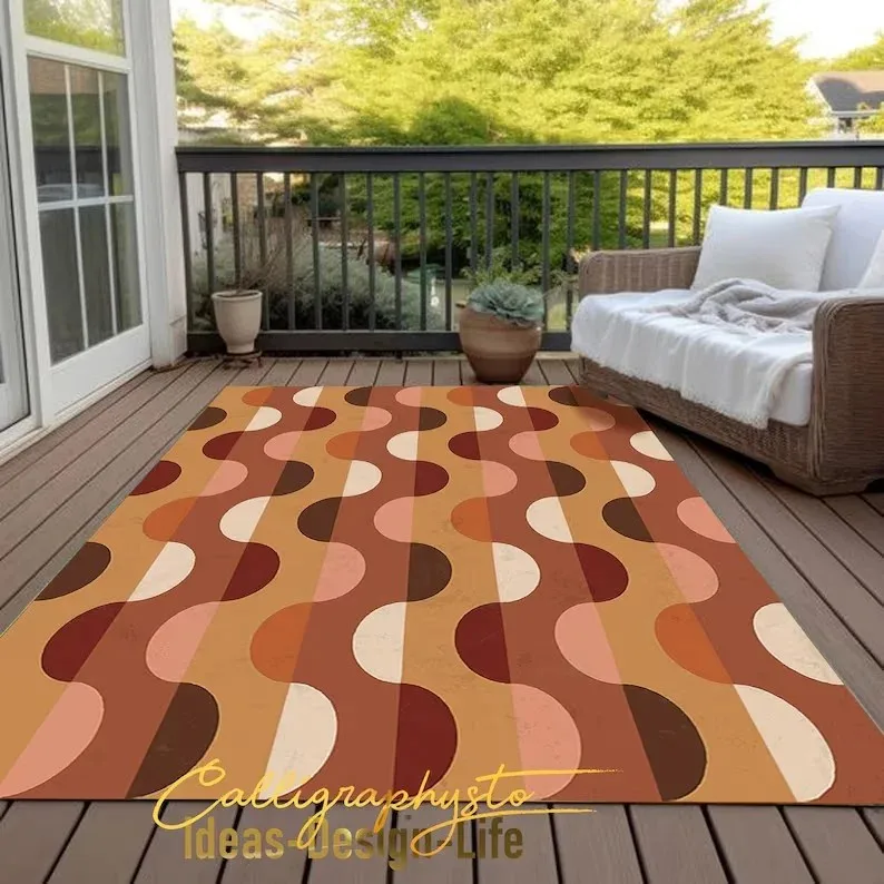 

VIKAMA Modern Minimalist Rug - Stain-Resistant and Non-Slip Bathroom Mat for Living Room, Sofa Area and Study Home Decor Rug