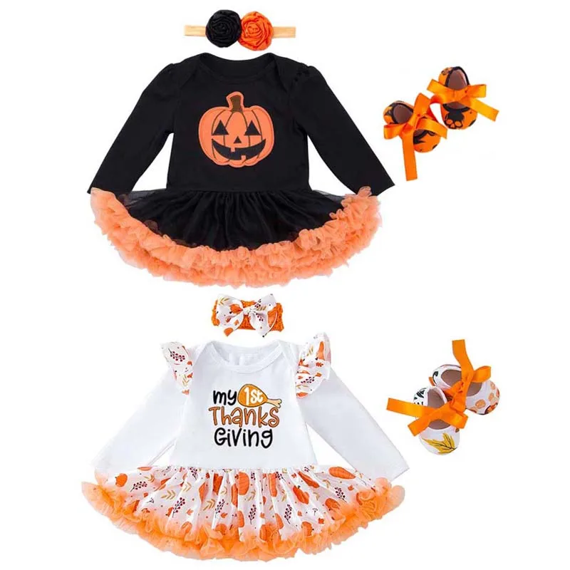 

My First Thanksgiving Dress Baby Girl Pumpkin Turkey Cosplay Halloween Costume Toddler Girl Autumn Thanksgiving Outfits Clothes