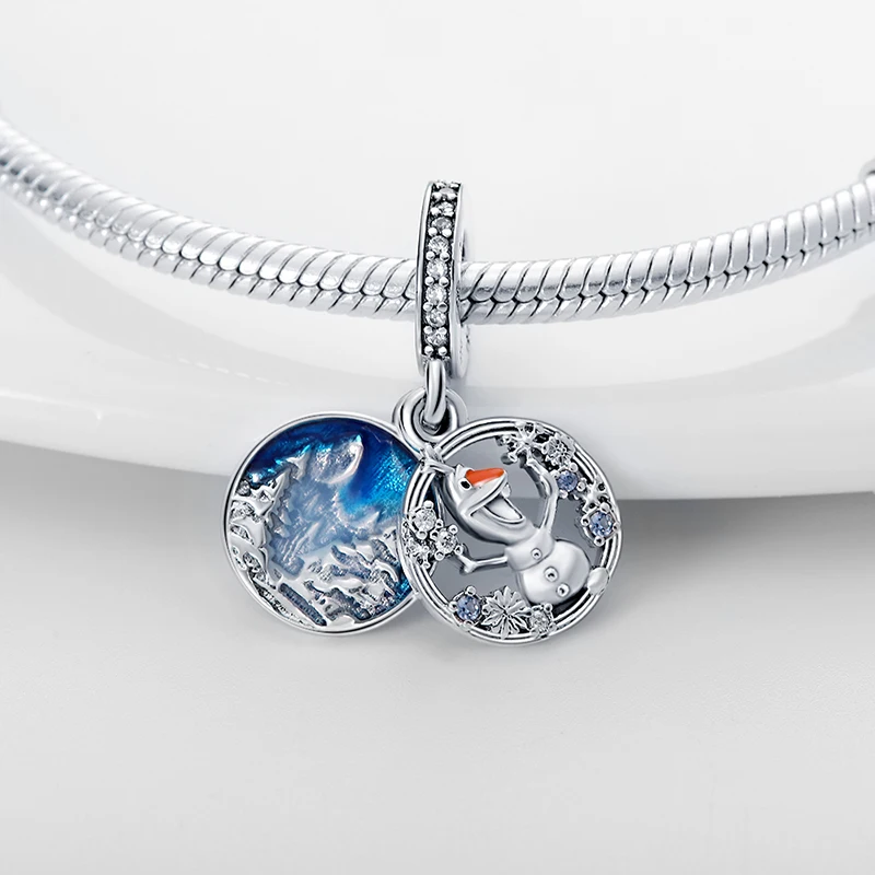 ديزني 925 الفضة لا يقهر حطام الملك وأليس مغامرات في بلاد العجائب وأعلى في حلقة قلادة متعددة الأنماط الخرز #3