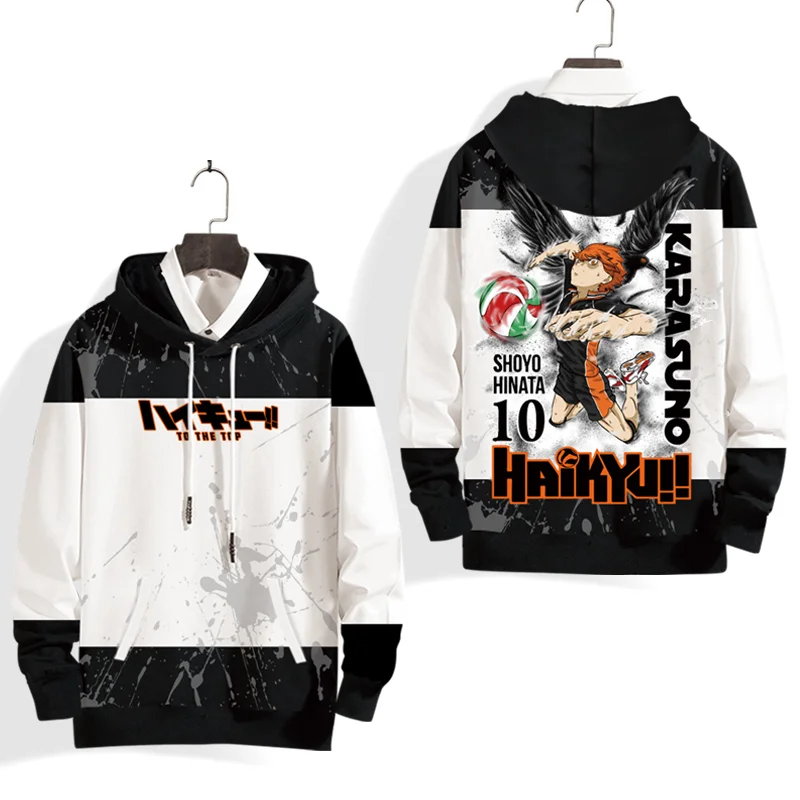 وصول أنيمي Haikyuu تأثيري هوديي النساء الرجال Harajuku البلوز Y2k الشارع الشهير ثلاثية الأبعاد طباعة الهيب هوب البلوز طويلة الأكمام مقنعين #2