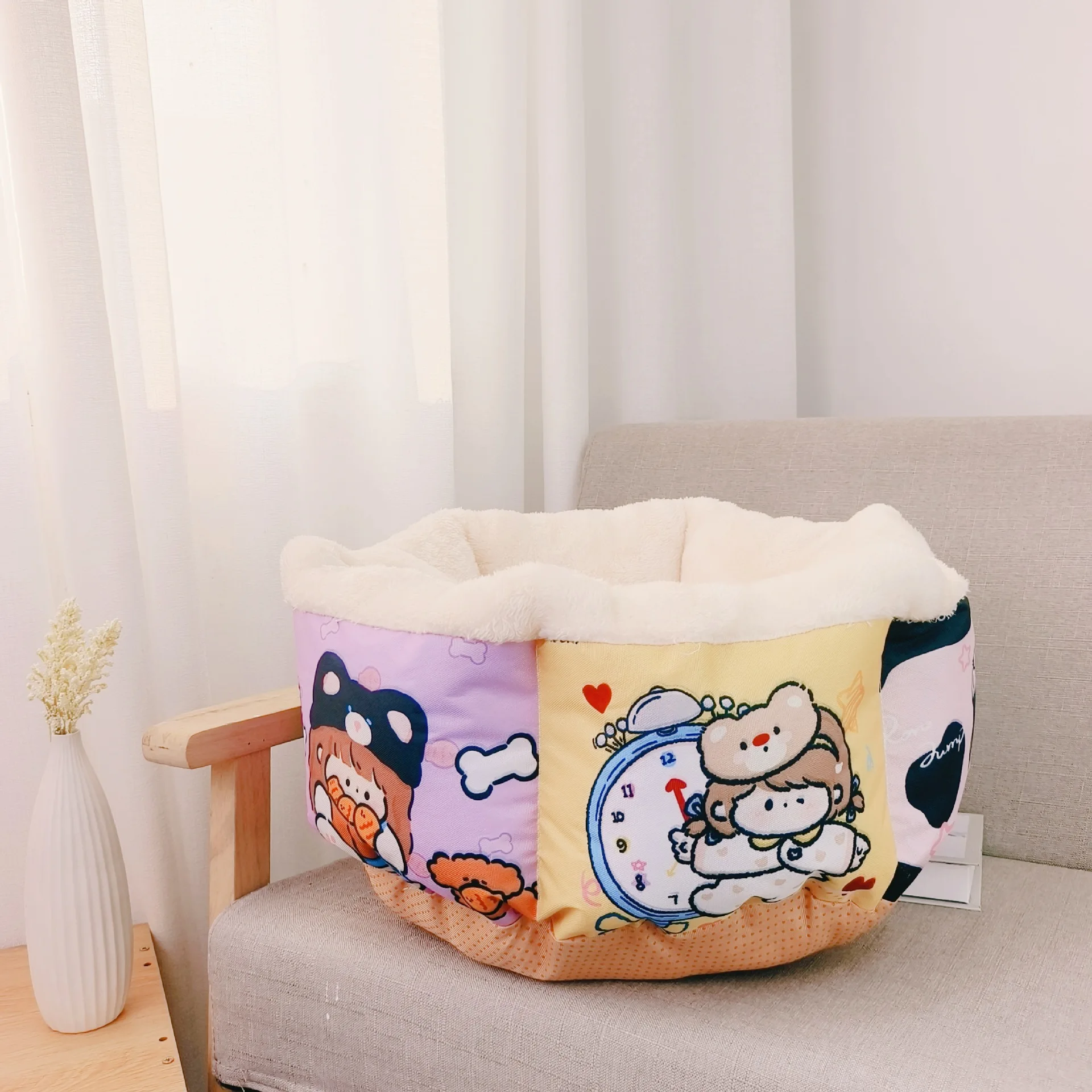 Thick and warm cat bed for autumn and winter, deep sleep dog bed for small dogs and cats, universal pet bed for all seasons, cat