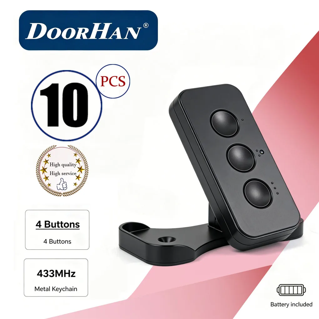 10pcs Doorhan Remote Controller - 3-button - 433.92 MHz wireless remote control transmitter, suitable for electric rolling shutt