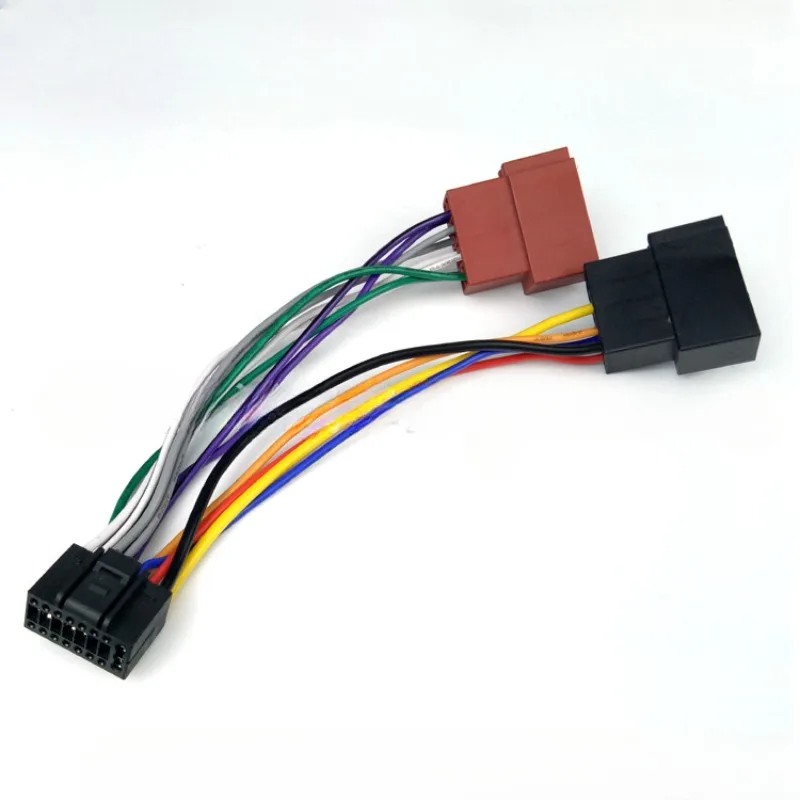 العالمي سيارة ستيريو ISO تسخير محول 16-Pin التوصيل والتشغيل مجموعة الأسلاك لتركيب راديو ما بعد البيع كينوود JVC #2