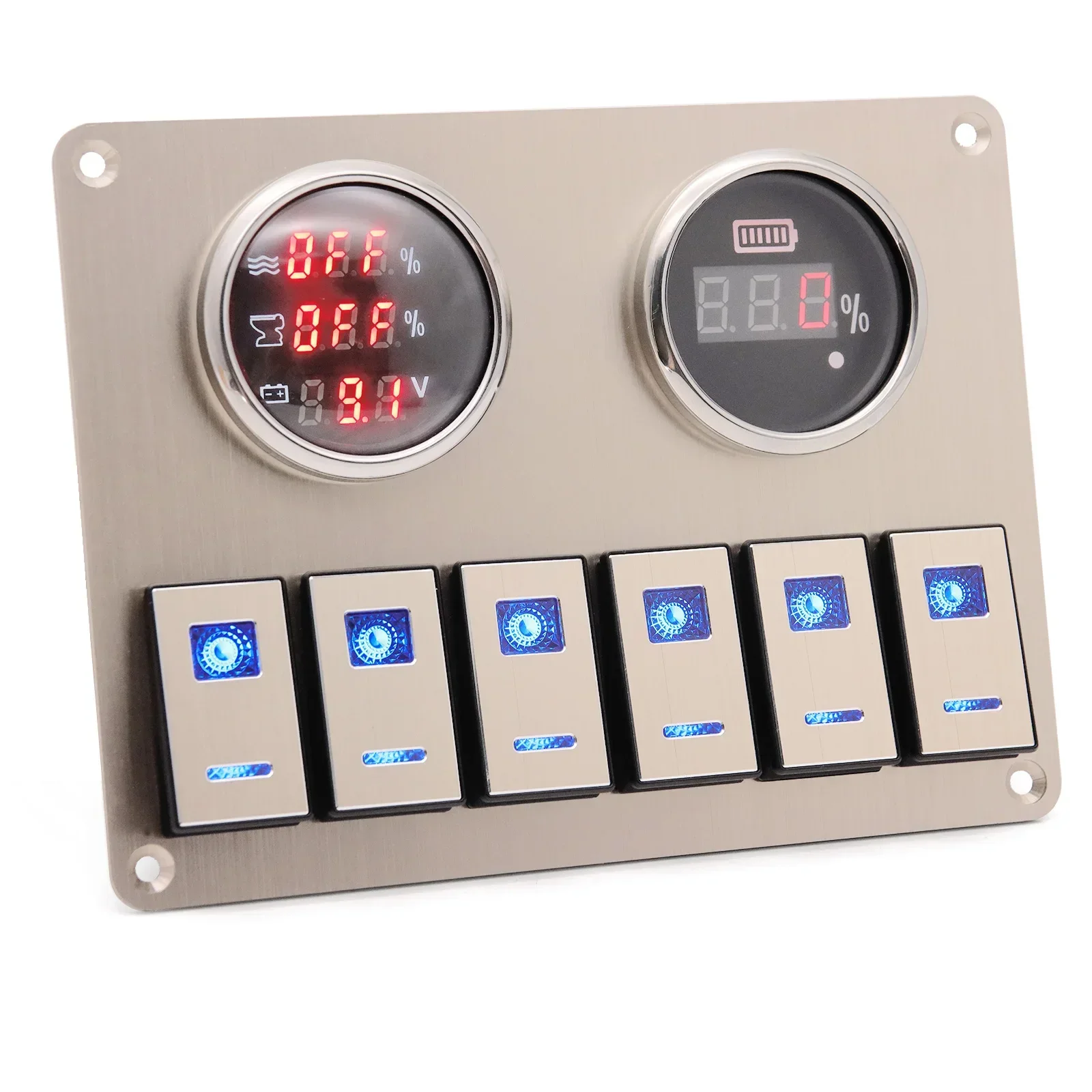 3 in1 Water Level Gauge+Volt Meters+Sewage Gauge 12-24v Switch Panel Combination for RV Ship Yacht Control