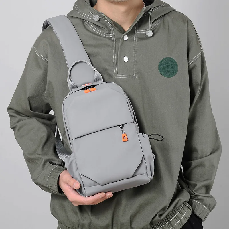 

Nylon Casual Man Sling Chest Bag Larger Capacity Lightweight Waterproof Crossbody Shoulder Hiking Cycling Backpack Gym Daypack