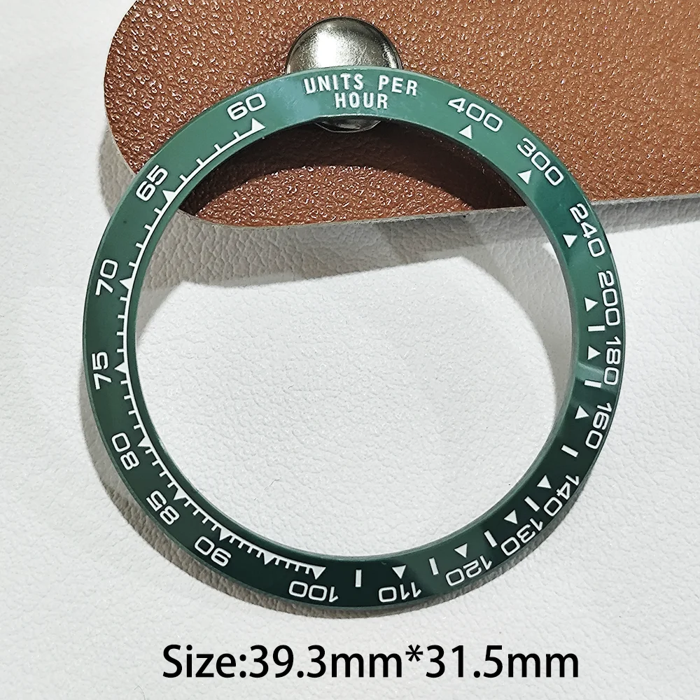 Biseles inclinados de cerámica/Metal, 39,3mm x 31,5mm/38,5x30,5mm, accesorio de repuesto para bisel de reloj para hombre, insertos inclinados, anillo multicolor