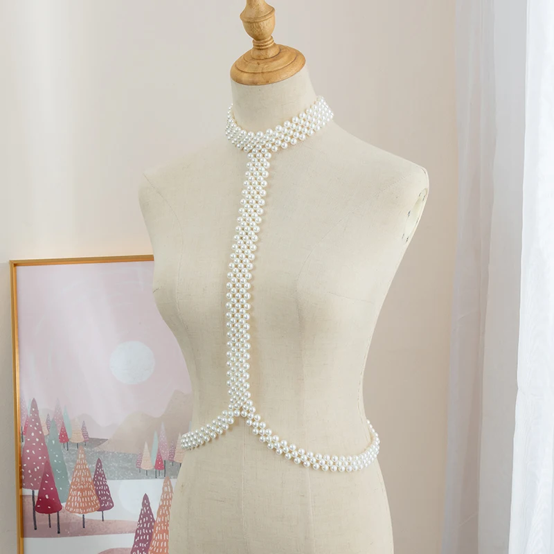 

Hazem Store body chain dress accessories Wedding shoulder chain jewelry women exaggerated handmade multi-layer necklaces whol