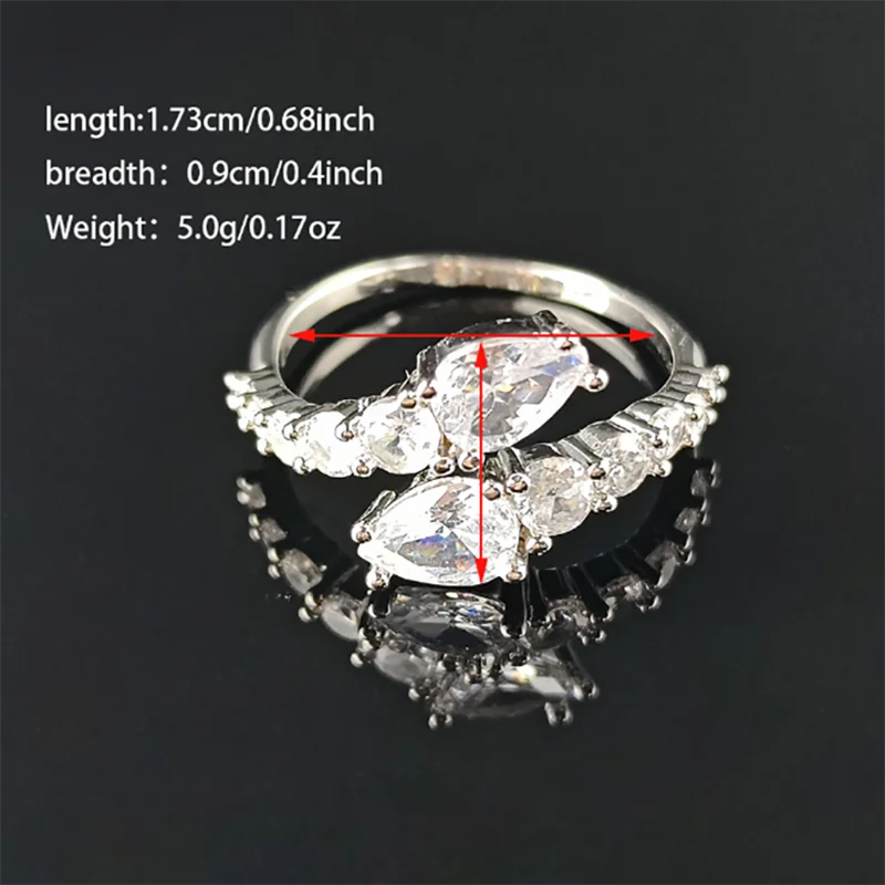 2024 New Arrival Unique Design Silver Color Adjustable Fashion Ring for Women Valentine\'s Day Gift Jewelry R8405