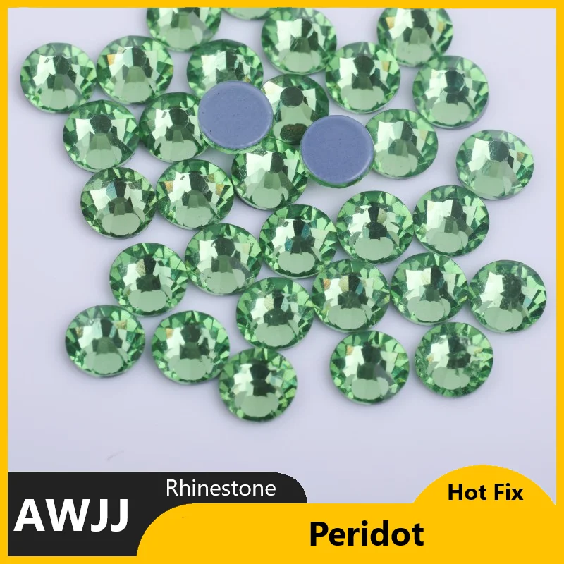 SS6-SS30 Green Series Color Better DMC Hot Fix Rhinestones,Glass Strass Hotfix Iron On Rhinestones Sewing & Fabric Decorations