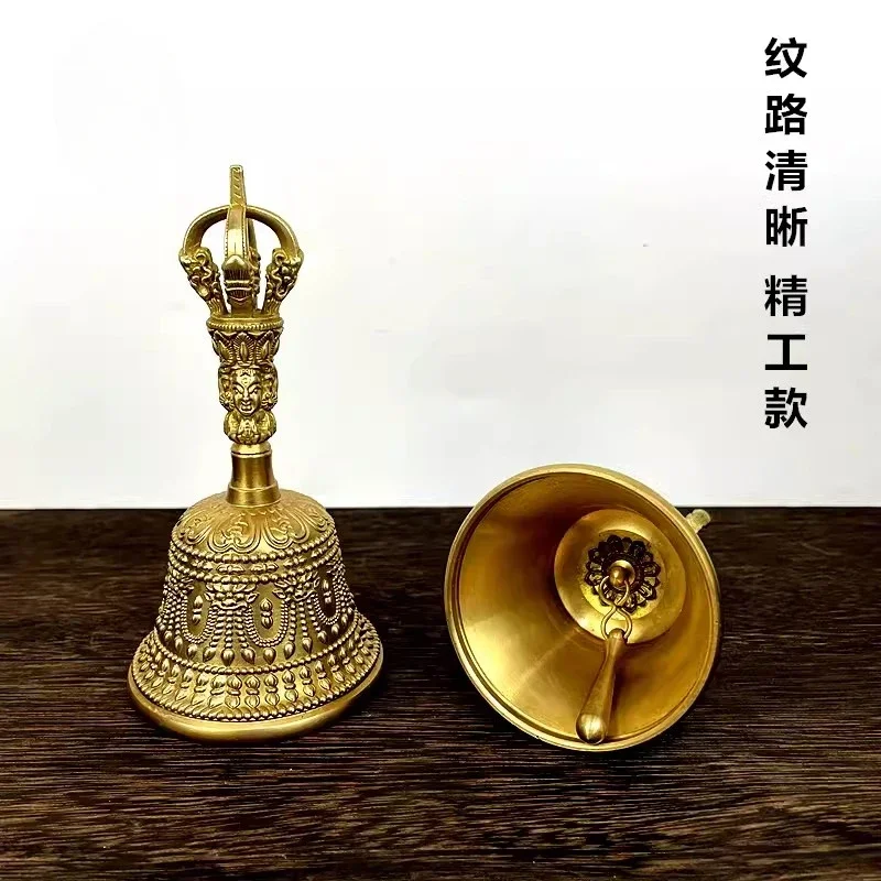 Nepal Bell Brass Bells Tibetan Buddhist Specialized Tools Temple Supplies Five Shares Diamond Pestle Decorations 1pc