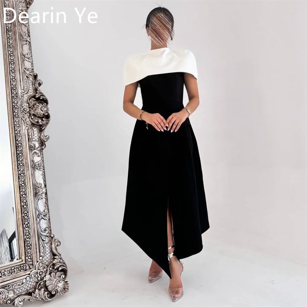 Vestido de noche personalizado Dearin escote redondo A-line faldas hasta el tobillo estola vestidos para ocasiones a medida Arabia Saudita Forma de graduación