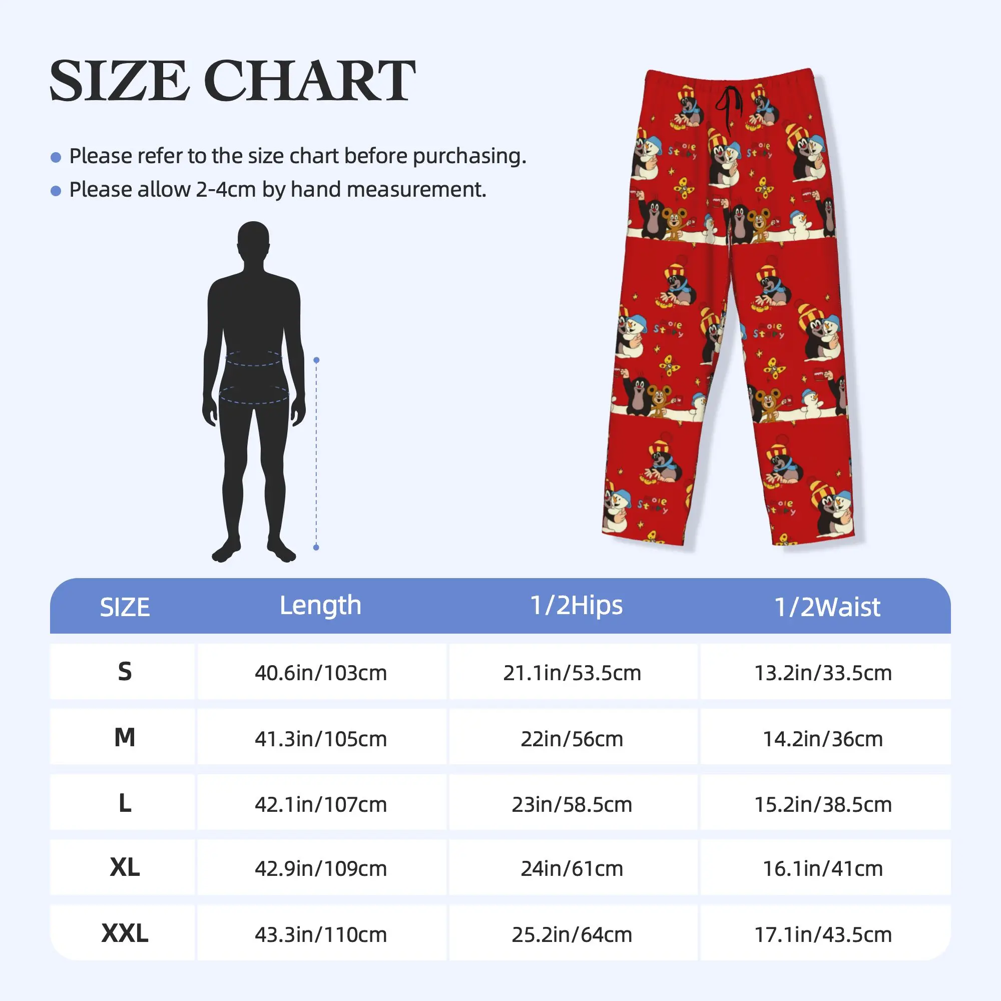 Custom Funny Cartoon Krtek Pajama Pants Men  Lounge Sleep Stretch Sleepwear Bottoms with Pockets view 5