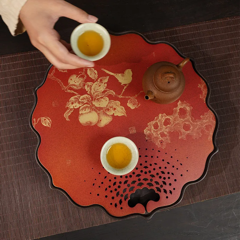

Dining Snack Tea Tray Tableware Cake Plate Coffeeware Wooden Serving Tea Tray Irregular Living Room Bandeja Madera Home Products