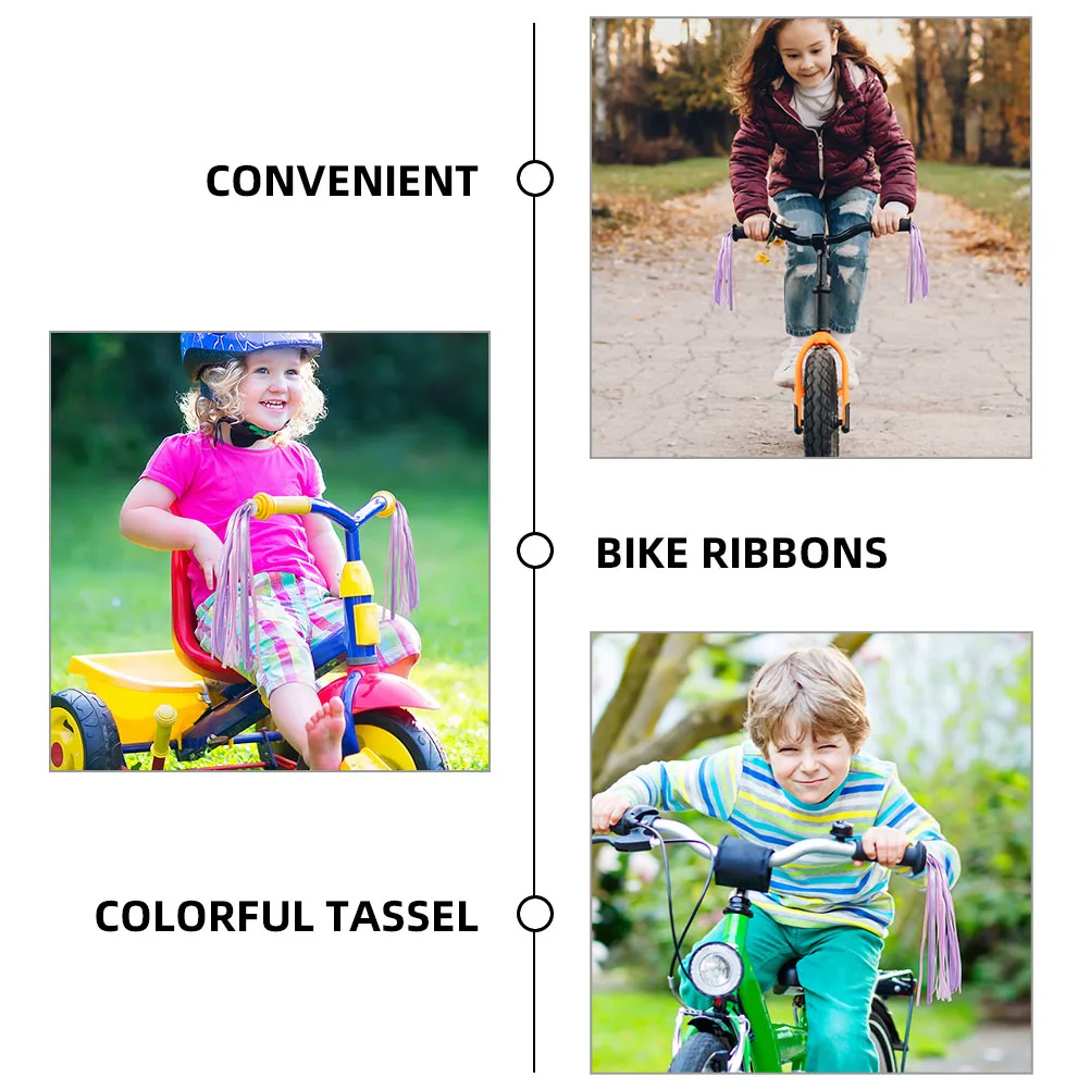 

4 Pairs Bicycle Tassel Handle Color Handlebar Bike Streamers for Girls Jewelry Sleeve Child