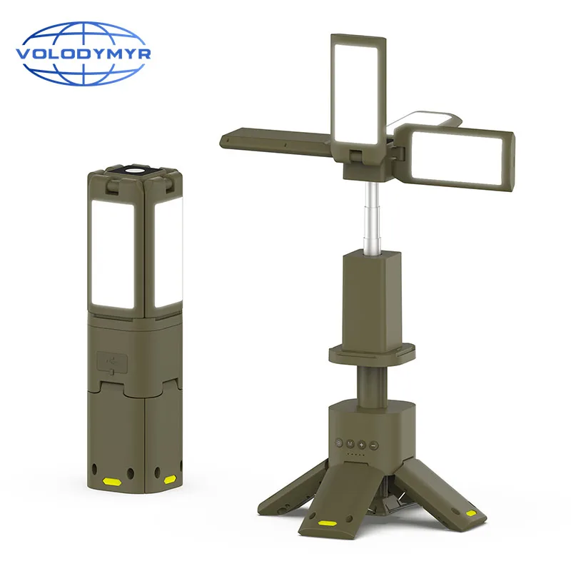 VOLODYMYR Camping Light Tripod Telescopic High Lumen Outdoor Lamp LED Multi-Functional Portable Tent Tube Lantern
