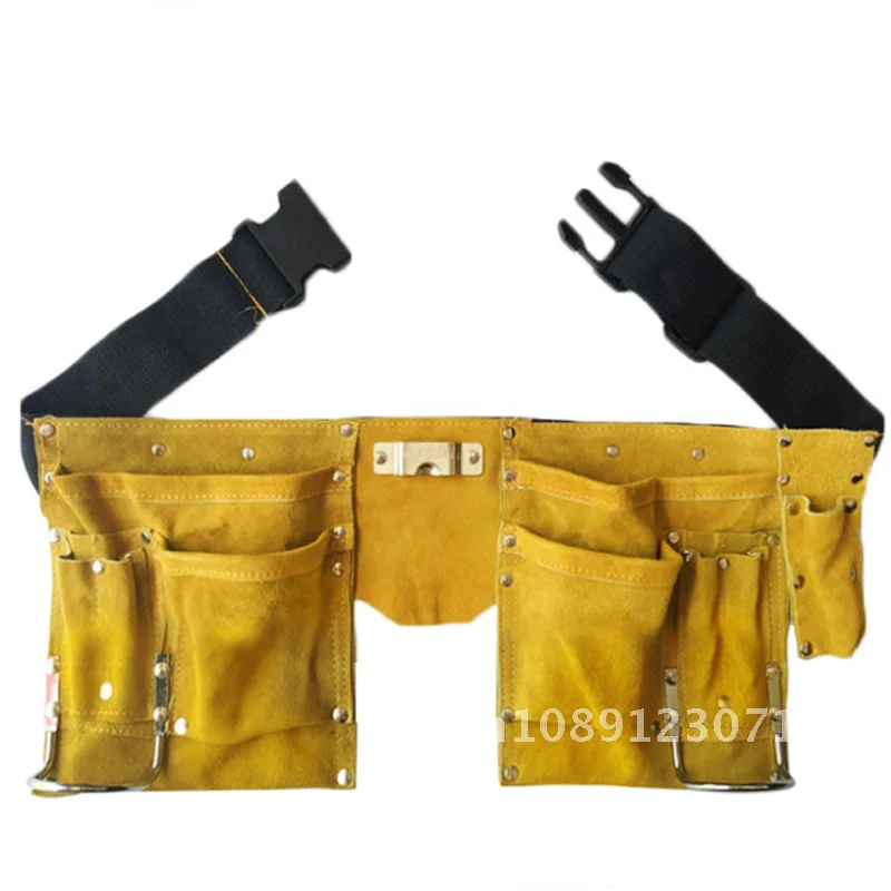 

Waist-crotch-type Leather Tool Belt Quick Release Buckle Carpenter Construction Work Apron Tool Storage Welding Pouch Belt