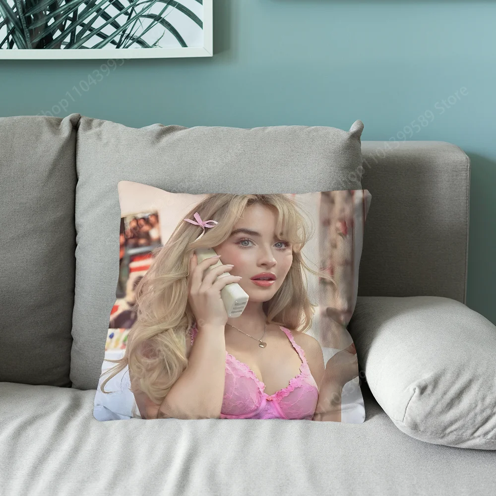 S-Sabrina Singer Carpenter Pillow Case Soft Cushion Cases for Farmhouse Sofa Decor Home Decorations and Protector