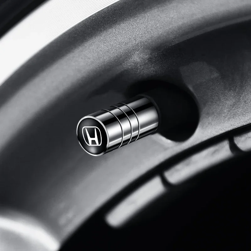 4pcs Metal Car Badges Wheel Tire Valve Caps Auto Accessories For Honda Civic Accord Fit CRV Jazz Odyssey Insight Legend HRV