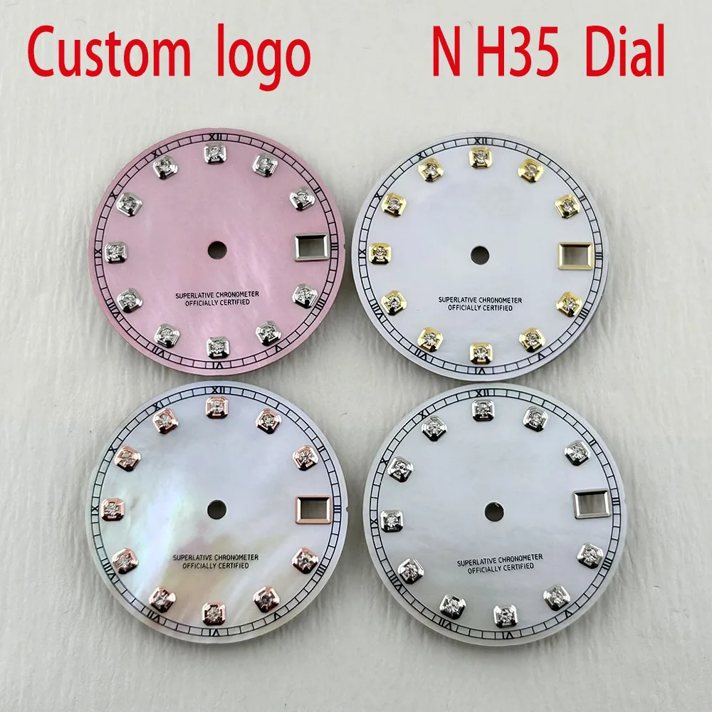 

New NH35 Diamond Dial Pearl Shell Dial 28.5mm Suitable for NH35/NH36 movement Watch Repair Tool