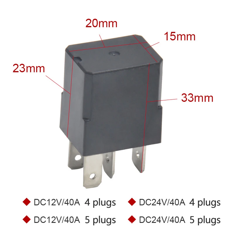 Automotive Relay 40A 12V/24V 4 Pin 5 Pin Small Waterproof Relay Lighting Controller