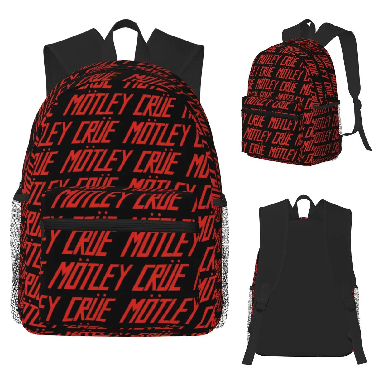 Motleys Crues Metal Rock Student Backpack School Bag Hiking Travel Daypack for Men Women Bookbag Shoulder Bags